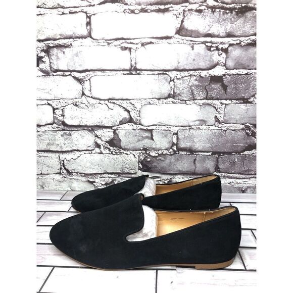 J. Crew Black Suede Leather Slip On Casual Loafers Women Sz 8.5M US/39EU - Picture 1 of 16